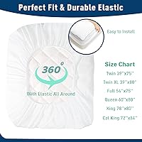 Vista 7 de Protector de colchón Queen de algodón, protector de colchón acolchado, protector de colchón Queen de 18 a 22 pulgadas con bolsillo profundo