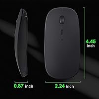 Vista 7 de Bluetooth Mouse, Rechargeable Wireless Mouse Dual Mode(Bluetooth 5.0+USB),Silent Slim with Adjustable DPI Computer mice for