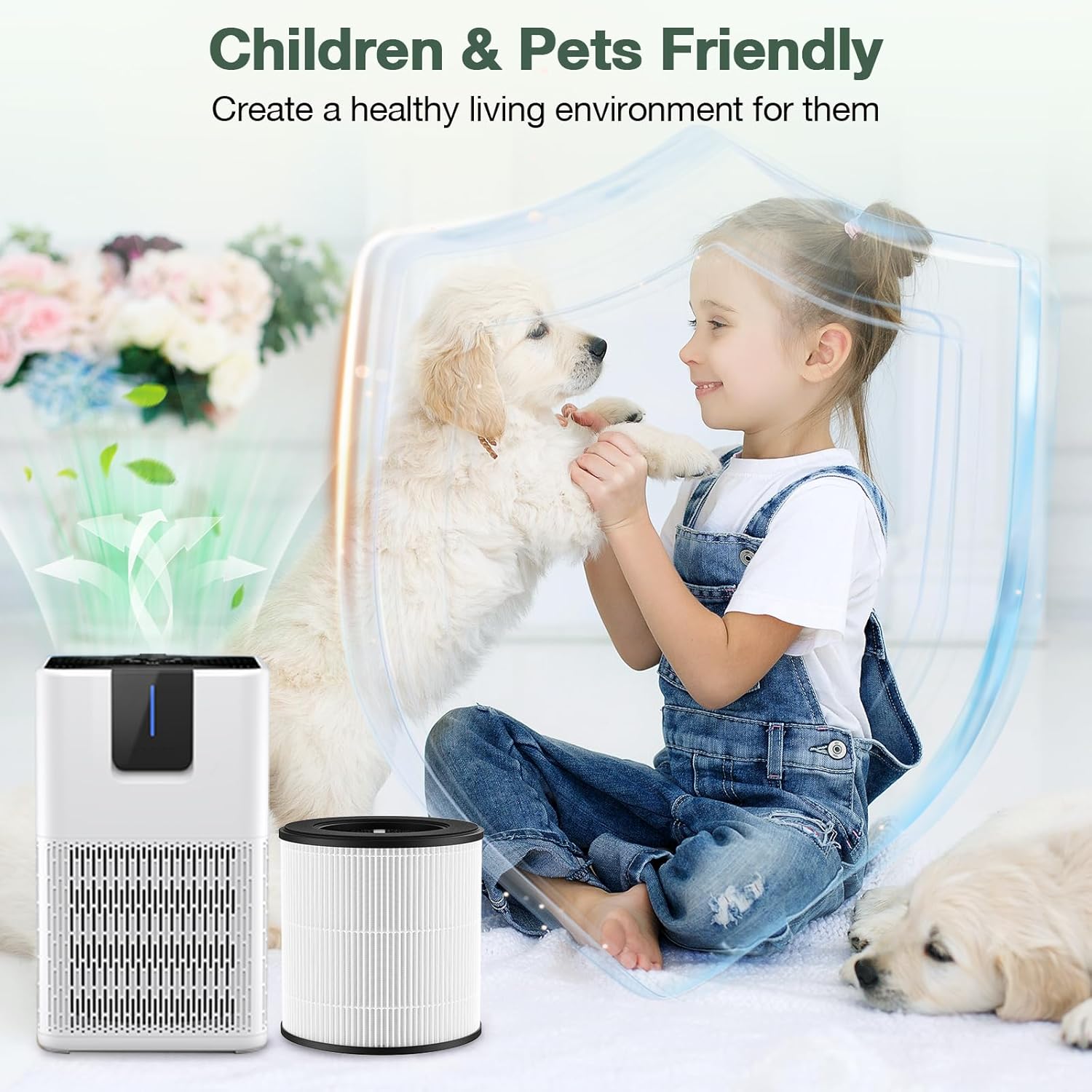 isinlive M05 B-D02L Replacement Filter, 2 Pack, White, Compatible with MOOKA M05/ MOOKA B-D02L/ KOIOS B-D02L/ VEWIOR B-D02U Air Purifiers, HEPA & Activated Carbon Filtration - Image 7