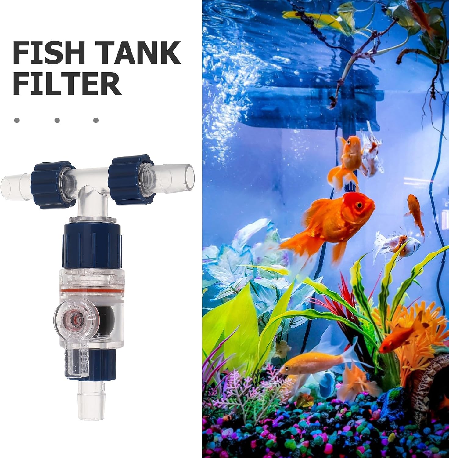 NOLITOY Aquarium Filter Pump Hose Connector 3-Way Valve with Precise Regulation and Quick Installation, Acrylic Fish Tank Water Control Valve for Homes and Offices, 3/4" Id Hose Connector