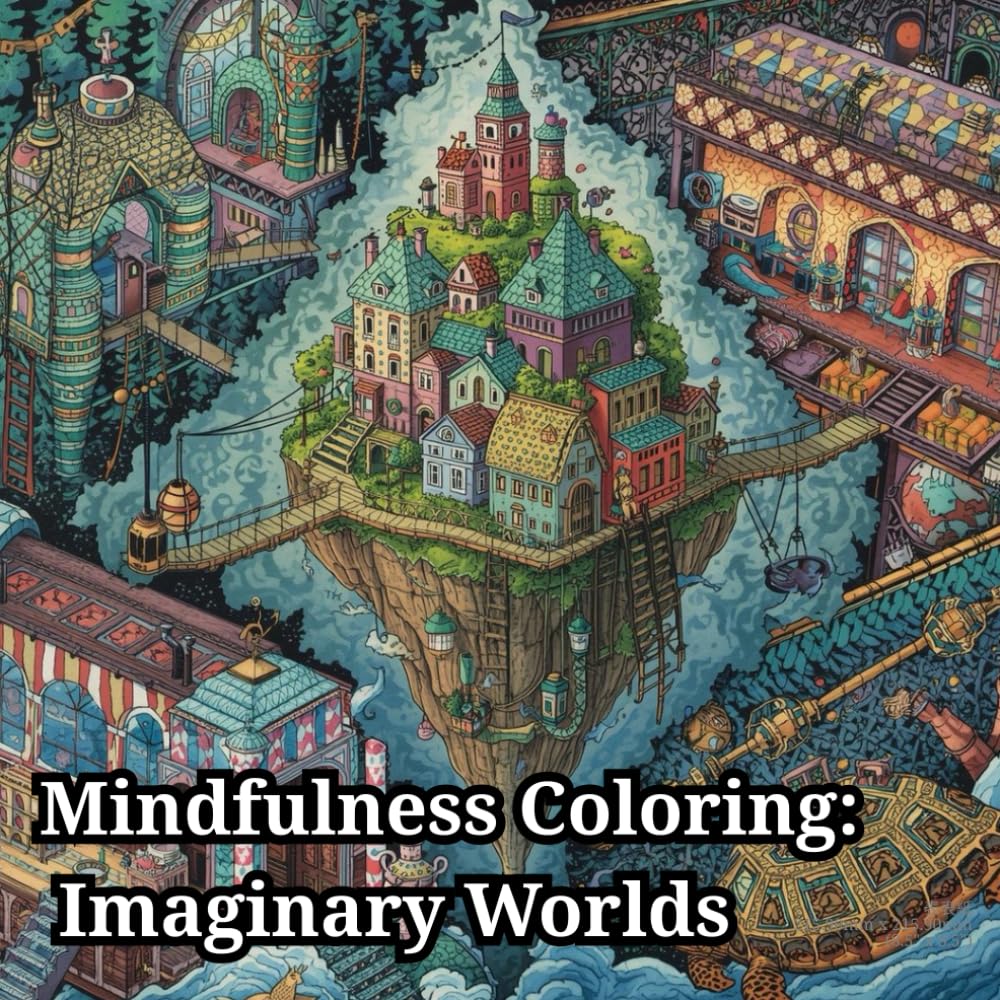 Mindfulness Coloring: Imaginary Worlds World-Building in Extreme Detail