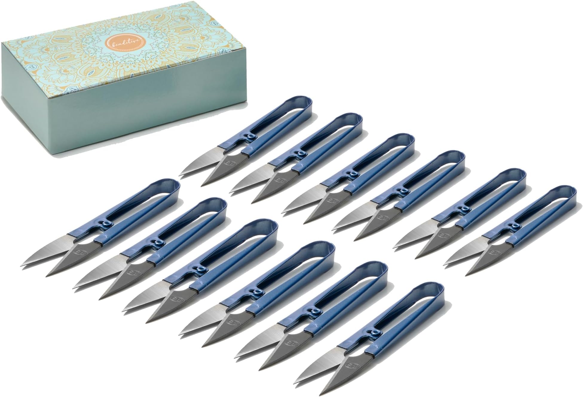 Beaditive Sewing Scissors (12-Piece Set) High-Carbon Steel Thread, Yarn, Embroidery Clippers | Handheld Snippers for Arts, Crafts, and DIY Projects | Multipurpose Use