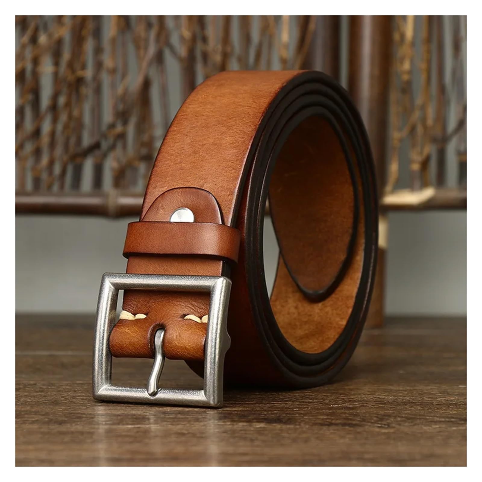 3.8CM prawdziwa skóra bydlęca luksusowy pasek męskie paski Cowskin Retro Vintage klamra ze stali nierdzewnej pasek męski