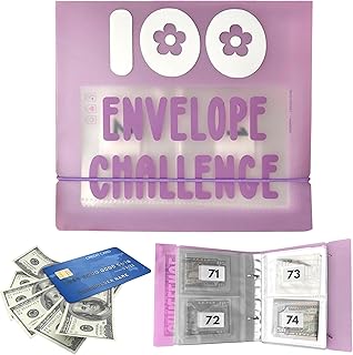 100 Envelope Savings Challenge Binder, Funny 100 Envelope Challenge, 2023 New 100 Envelope Challenge Binder, Budget Binder with Cash Envelopes for Budgeting and Saving Money