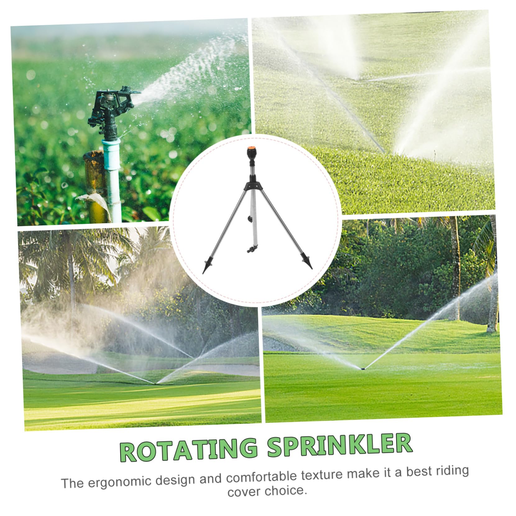 Yardwe Arroseur Rotatif Facile à Utiliser Trépied en Alliage D'aluminium à 360 Degrés Système Automatique D'irrigation et Étanche pour Jardin et Pelouse