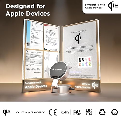 Miniatura 7 de Qi2 - Estación de carga inalámbrica magnética, estación de carga de viaje portátil, soporte de cargador inalámbrico magnético plegable rápido de 15