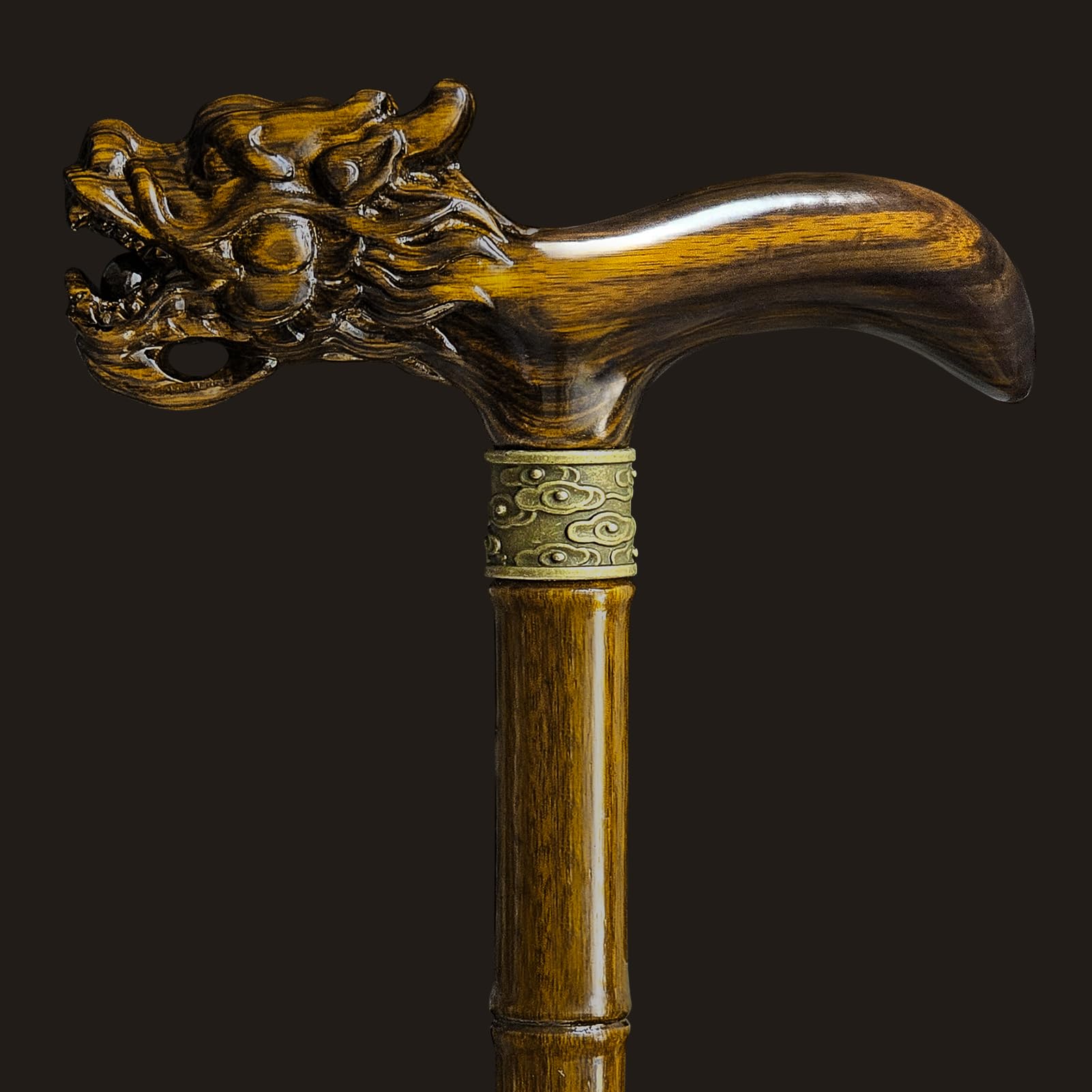 Canne de marche en bois sculptée à la main de qualité supérieure pour homme et femme - Design léger - Peut supporter jusqu'à 226 kg - Bâtons pour personnes âgées - Convient pour offrir