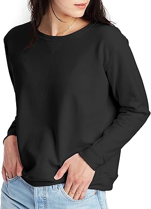 Hanes Women's Crewneck Sweatshirt, EcoSmart Fleece Women's Pullover Sweatshirt, Sweatshirt for Women