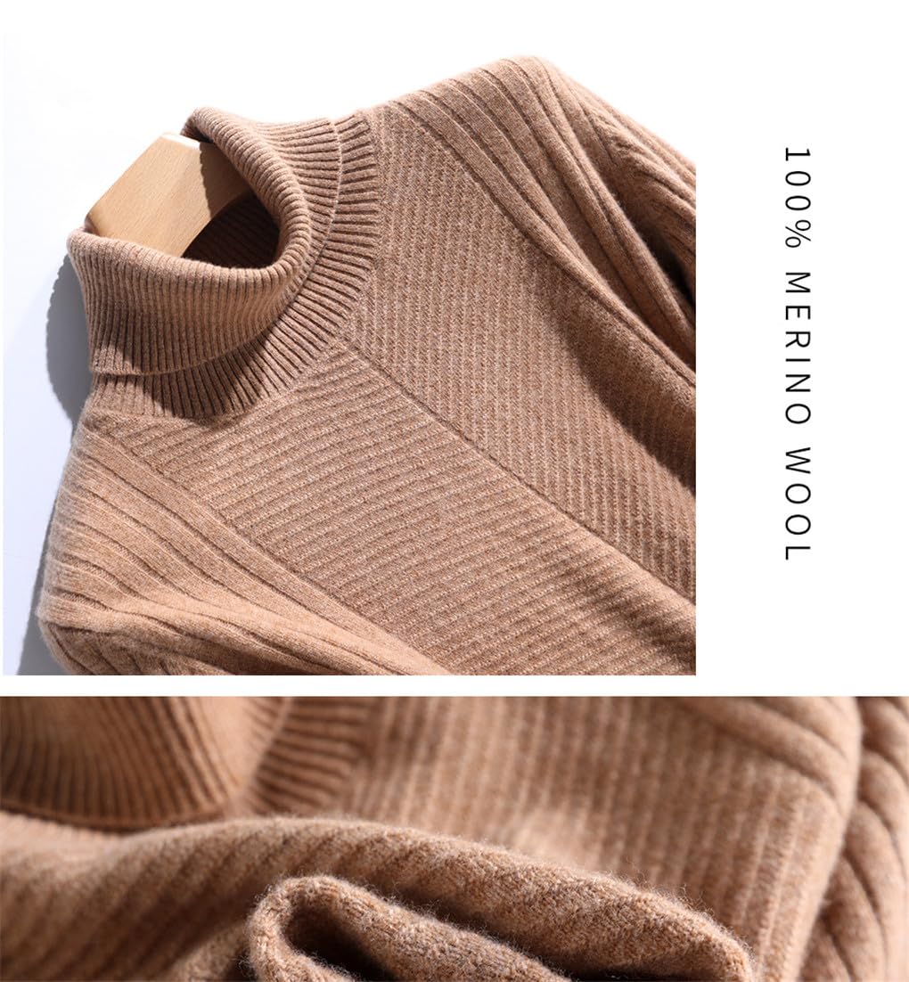 Jegsnoe Damen Wolle Rollkragenpullover Frauen Winter Warm Langarm Strickpullover Herbst Pullover Pullover