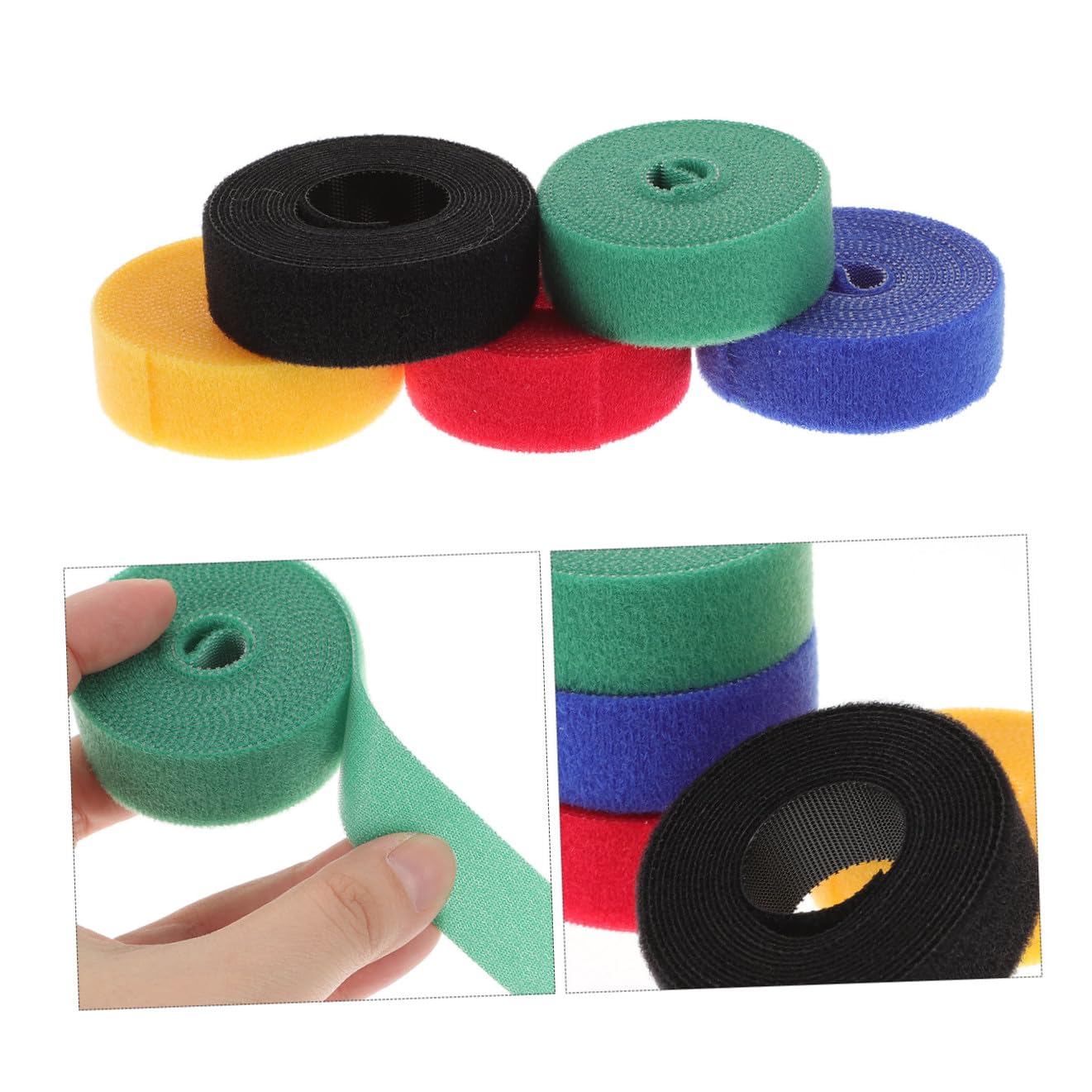 Gadpiparty 20rollen Selbstklebende Kabelbinder Aus Klett Robuste Kabelorganizer Für Desktop Usb-kabel Und Geräte Wiederverwendbare Verstellbare Kabelstrips Und Jeweils