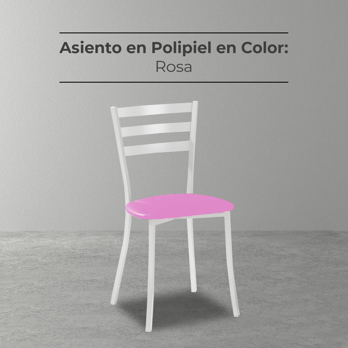 ASTIMESA SCMBLRS Due sedie da Cucina, Metallo Similpelle Alluminio, Rosa, Altura de asiento 45 CMS