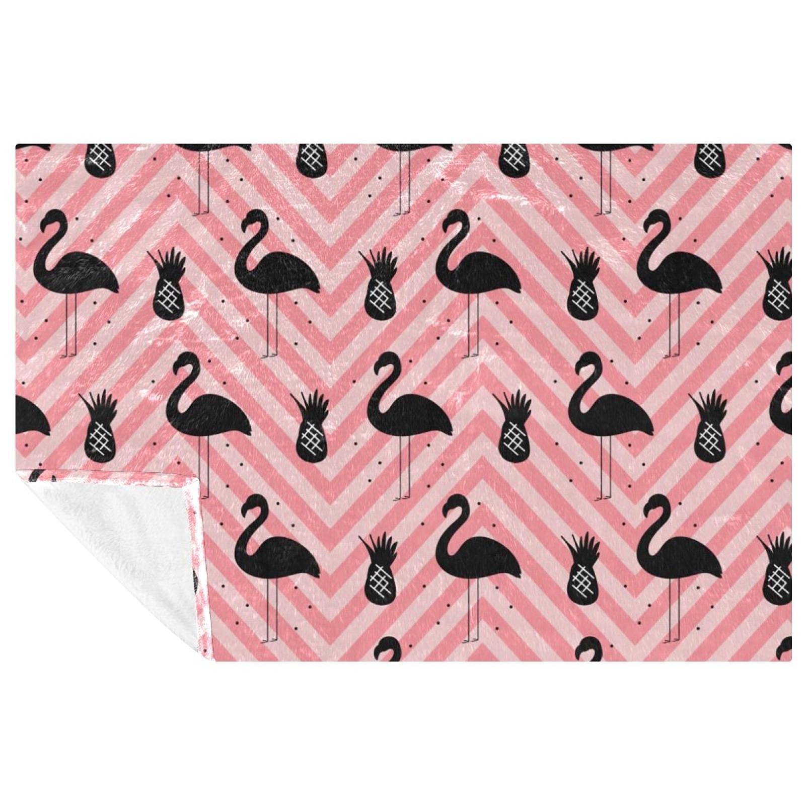 Couverture douce haut de gamme flamants roses tropicaux pour lit