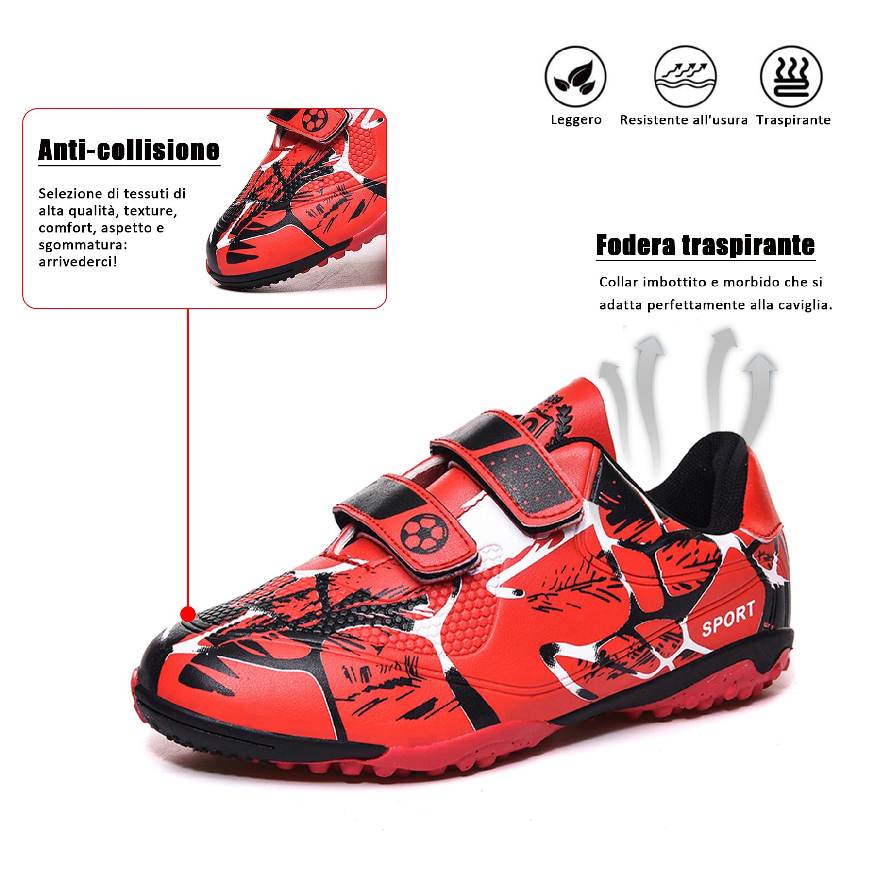 BAODLE Scarpe da Calcio Ragazzi FG/AG Professionale All'aperto Calcio da Scarpe Ragazzo TF Allenamento Bambini Teenage Spike