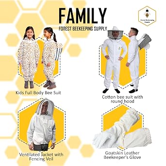 Beekeeping Jacket Pullover Smock Jacket with Removable Veil, Thumb Straps, and Tool Pockets (Large)