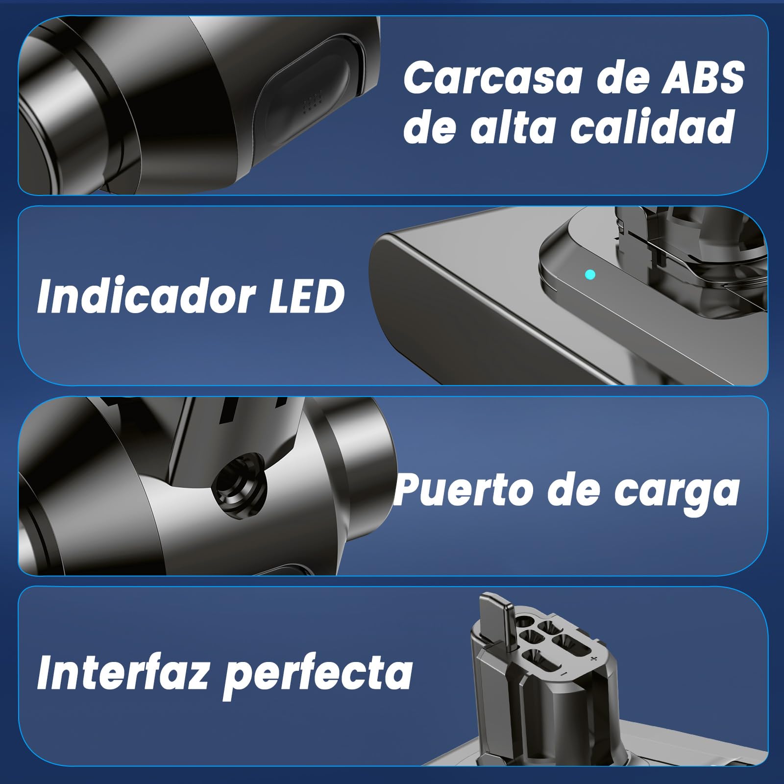 Batería de Repuesto Compatible con Dyson V11 Click-in, Ecovoltix Batería para V11, V15, SV15, SV16, SV22 y SV28 Aspiradoras (no Apta para el Modelo atornillable) con Filtro