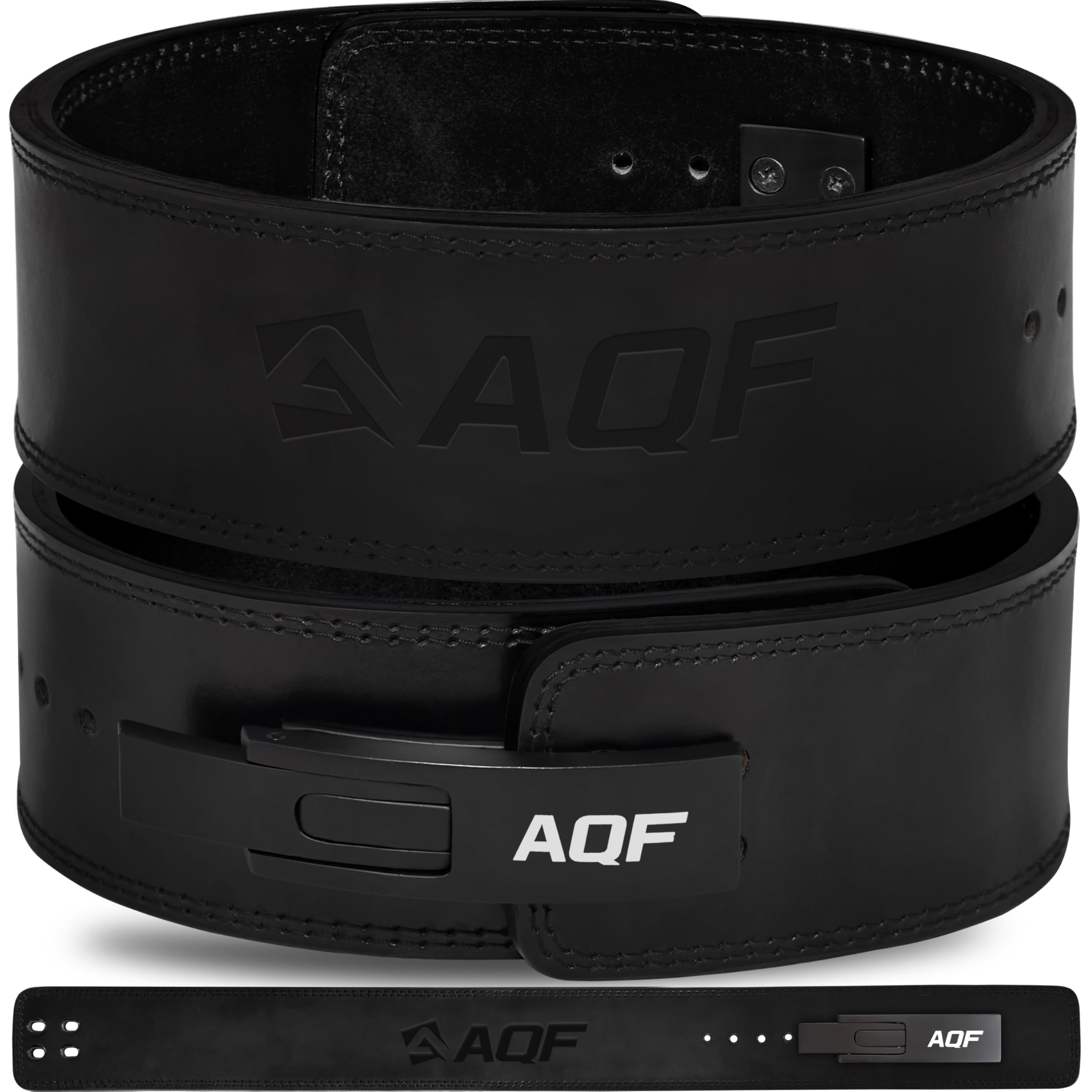 AQF Ceinture Musculation Levier, Cuir 10mm 4", Approuvée IPL & USPA
