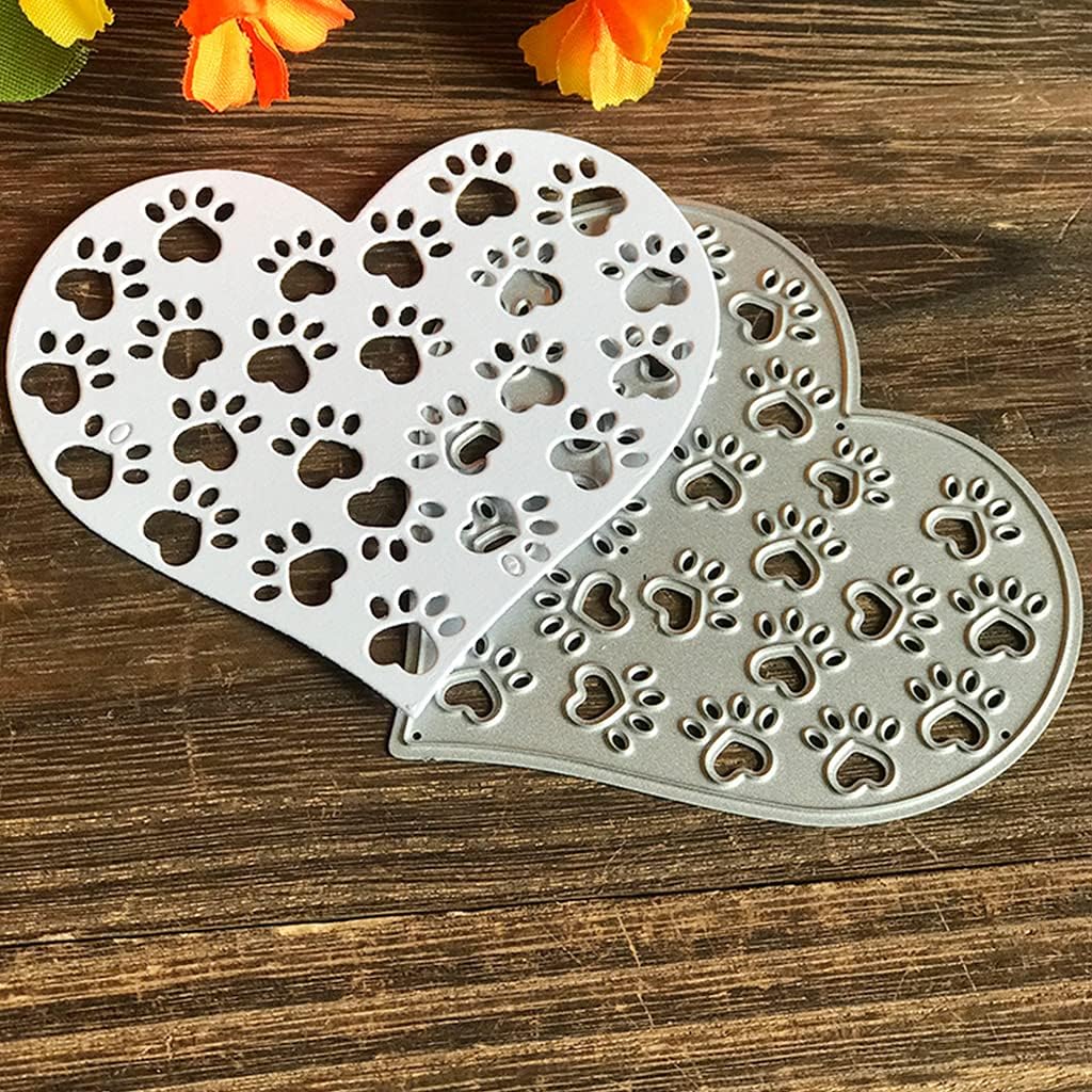 Heart Dog Paw Metal Die Cuts,Cutting Dies for Card Making Clearance,Embossing Dies for Scrapbooking, DIY Album Paper Cards Art Craft Decoration