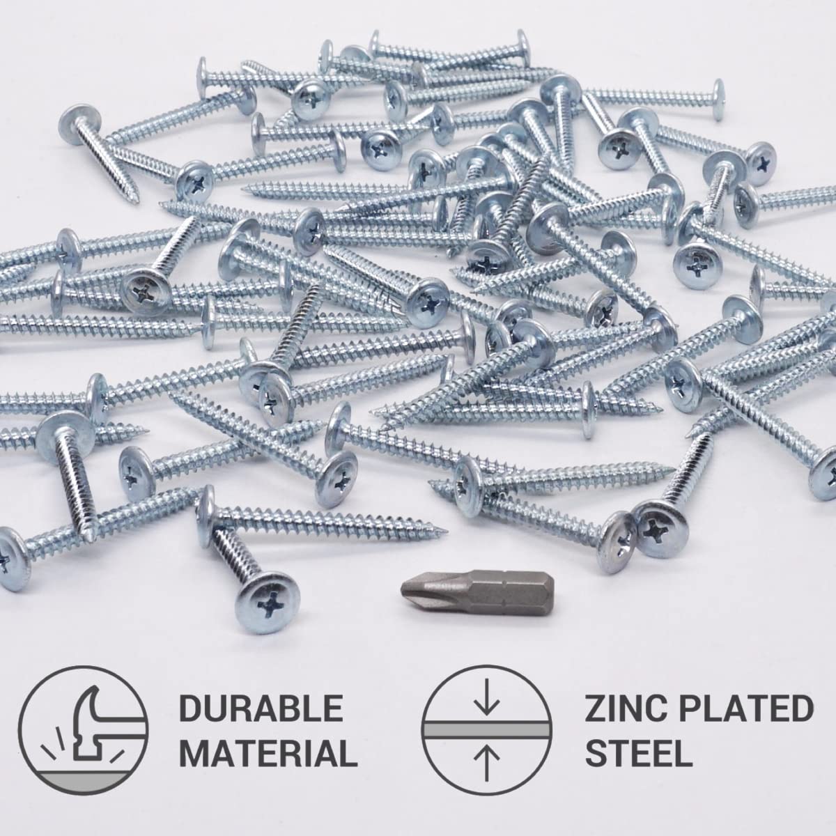 (50 sztuk) stal cynkowana 4,2 x 41 mm śruby do drewna, śruby metalowe, głowica kratownicy modyfikowanej krzyżakowej, samogwintujące (50, 4,2 x 41 mm)