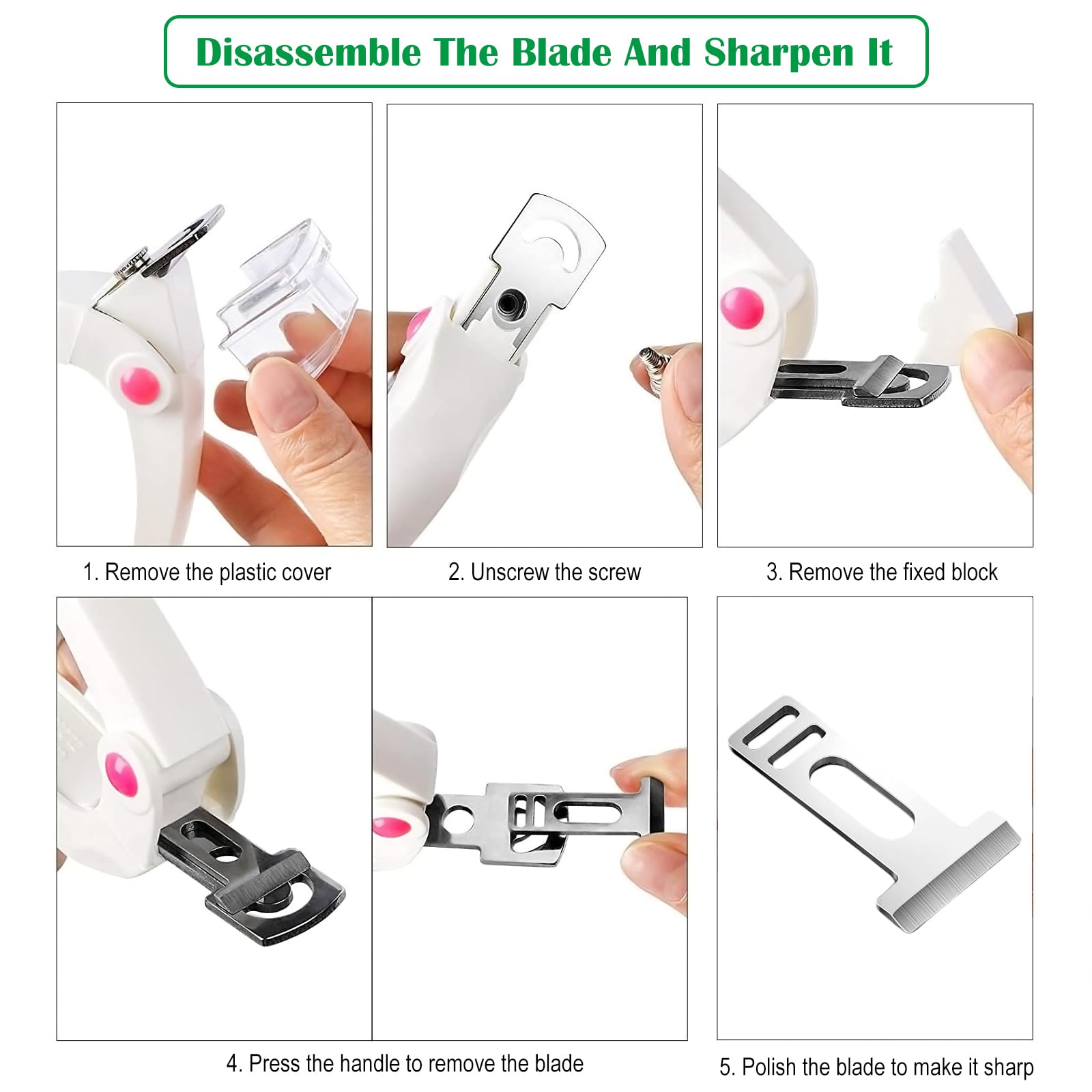 Tagliaunghie Professionale in Acciaio Inossidabile per Unghie Finte in Gel con Lame Removibili