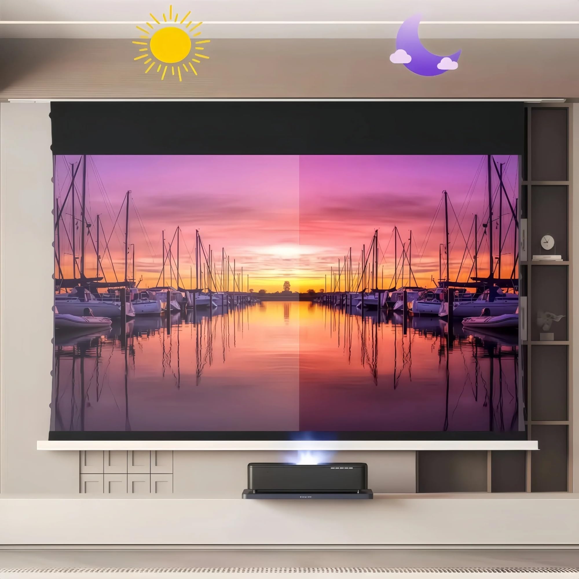 schermo home theater Schermo ALR elettrico da incasso a soffitto per proiettori a focale corta(120 inch)
