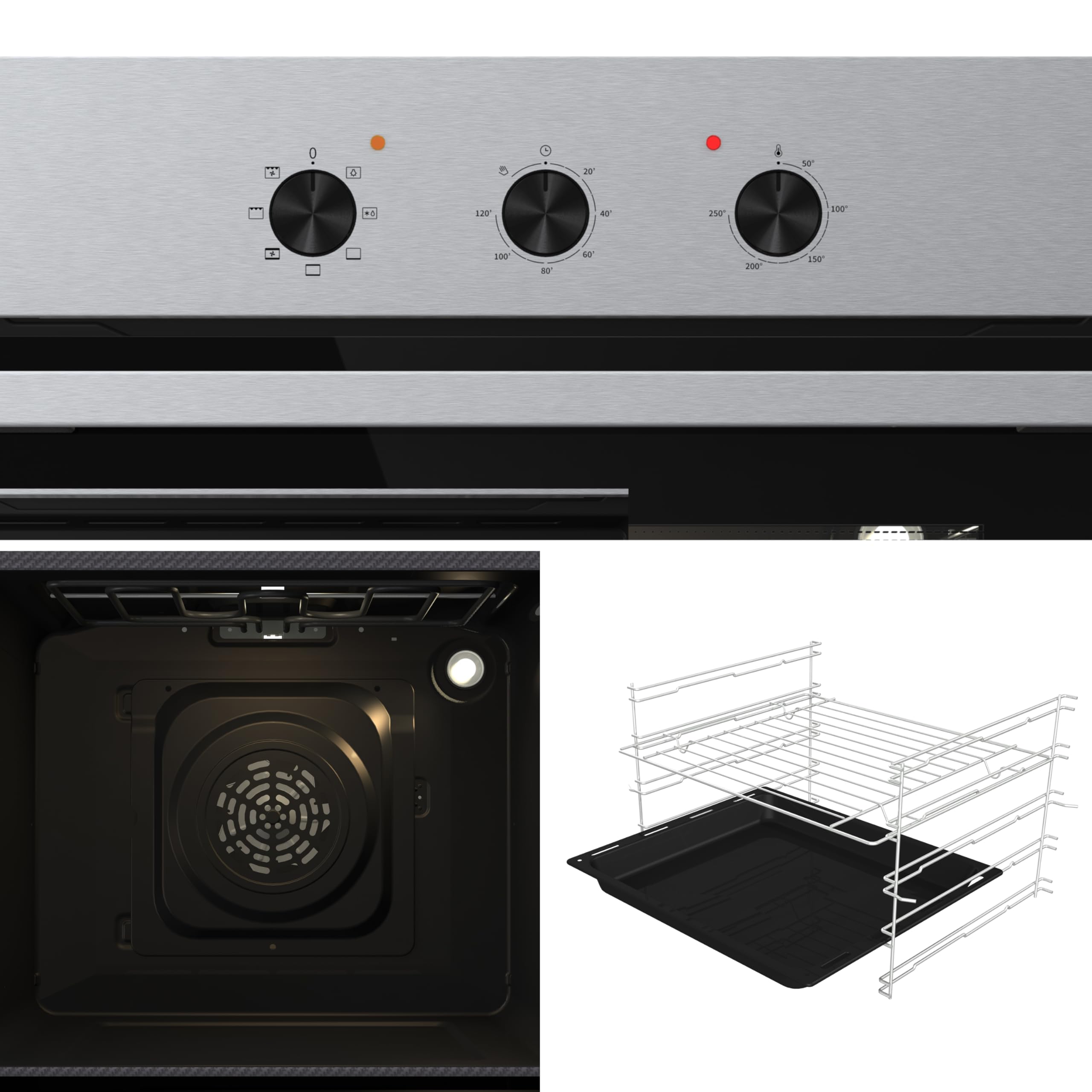 Hisense Forno Multifunzione 73 litri 60 cm Classe A Nero/Inox Guide telescopiche 7 funzioni 3 vetri