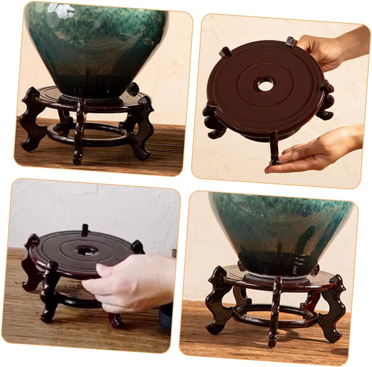 Wooden Plant Stand for Indoor Flower Pots Rustic Tall Pedestal Sturdy Base for Garden Balcony Display