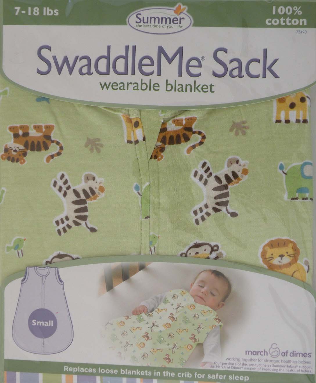 Summer Infant SwaddleMe Sack, Cheeky Cheetah, Small Baby