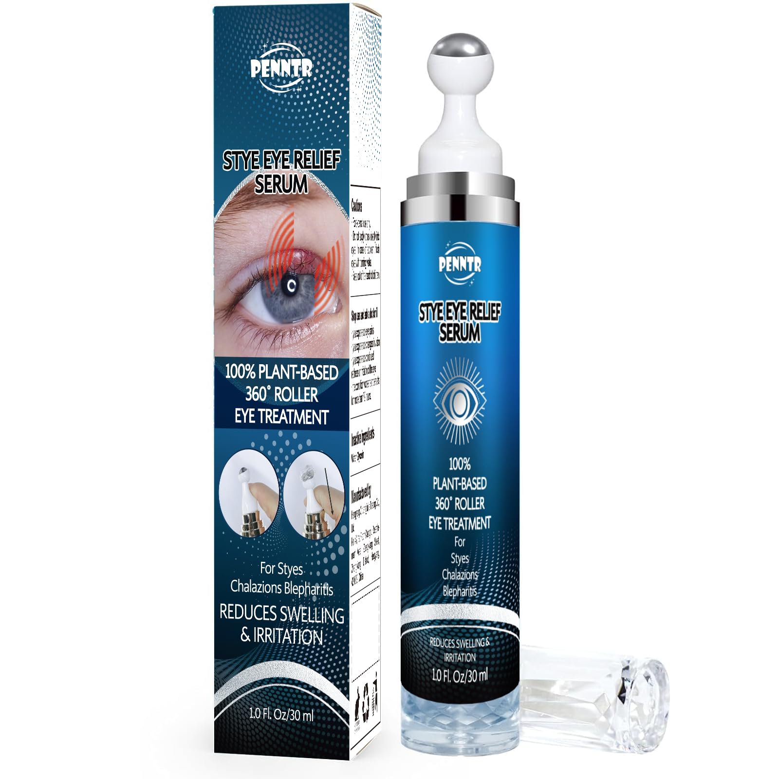 Stye Eye Treatment Multi-Effect Eye Serum Chalazion Soothing Care Drops with 360 Massage Rollerball - Moisture Botanical Extract