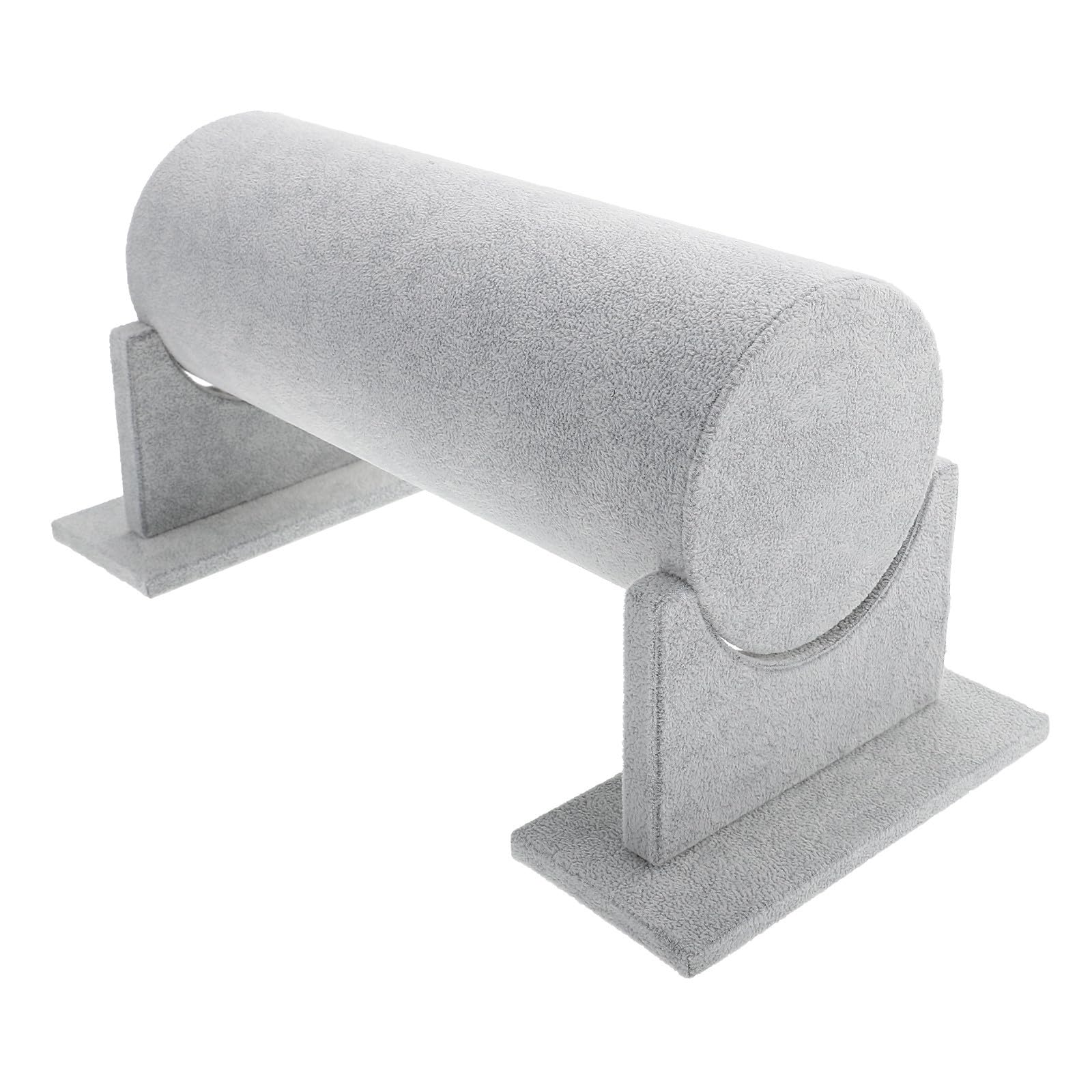 SOLUSTRE Haargummi Organizer und Haarbandständer aus Grauem Dichteplattenmaterial mit Pvc Beschichtung Stilvoller und Einfacher Haarspangen Aufbewahrungsständer für Schreibtisch 30x11cm