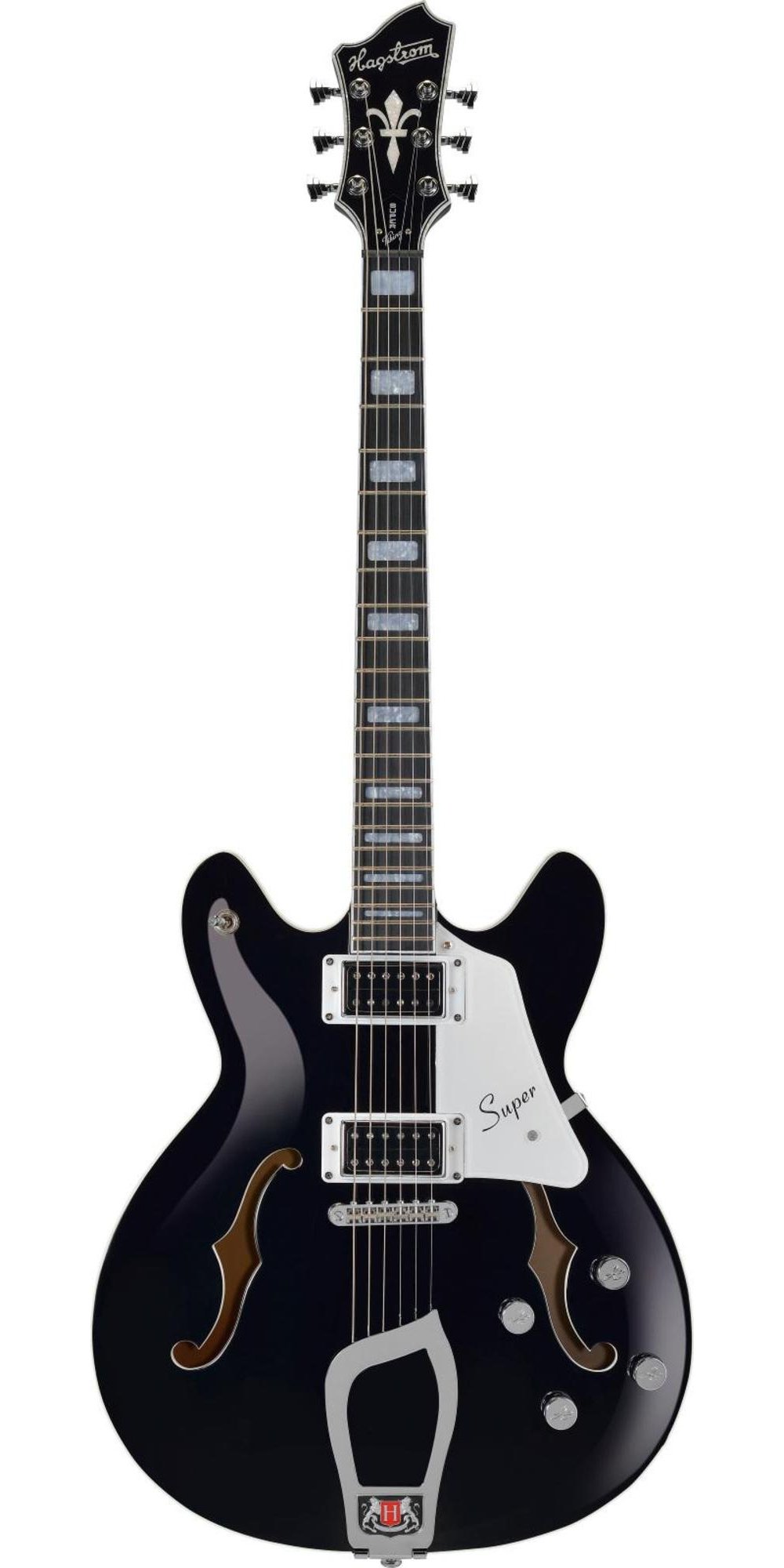 Hagstrom SUVIK-BLK Super Viking Corps semi-creux Noir