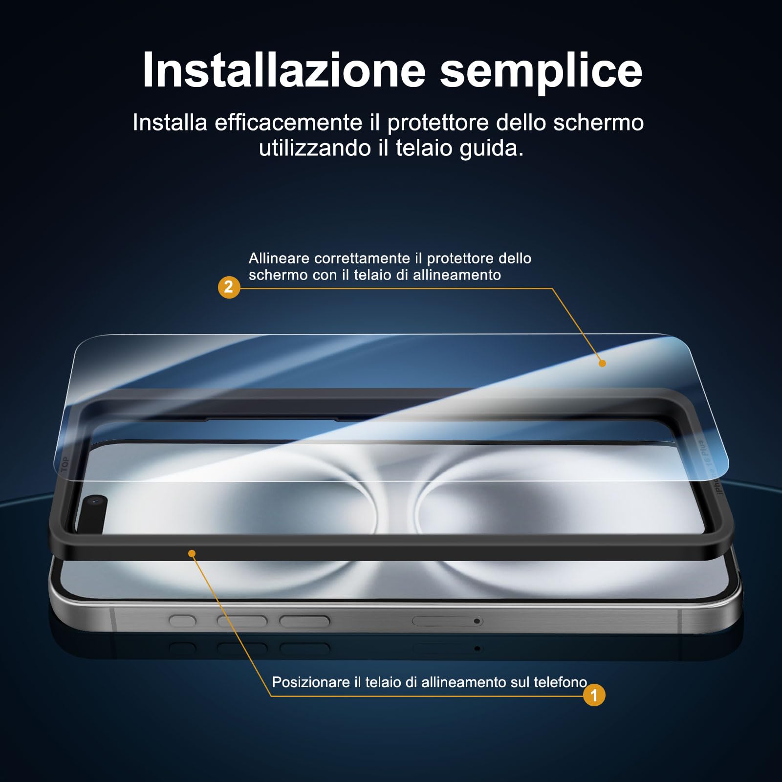 NEW'C 2 x Pellicola Vetro Temperato per iPhone 16 Plus (6,7 pollici) e 2 x Pellicola Vetro Protettiva Fotocamera Posteriore per iPhone 16 Plus - Strumento di facile installazione incluso