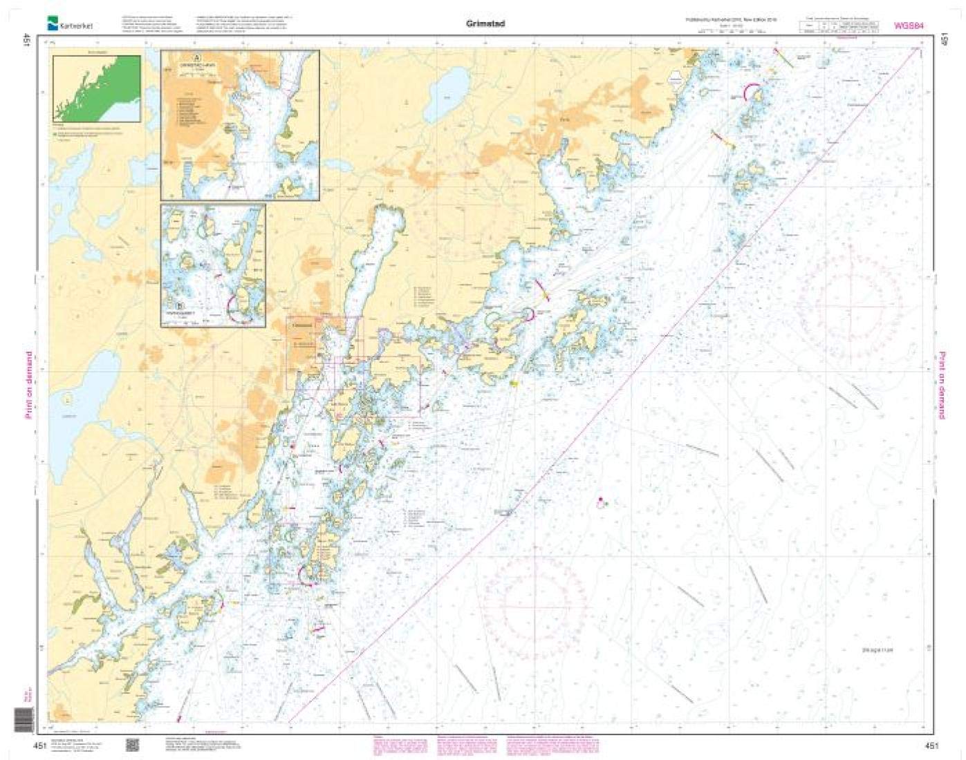 Kartverket Chart 451: Grimstad, 38 x 30 inches, Premiere Bond Paper-image-41
