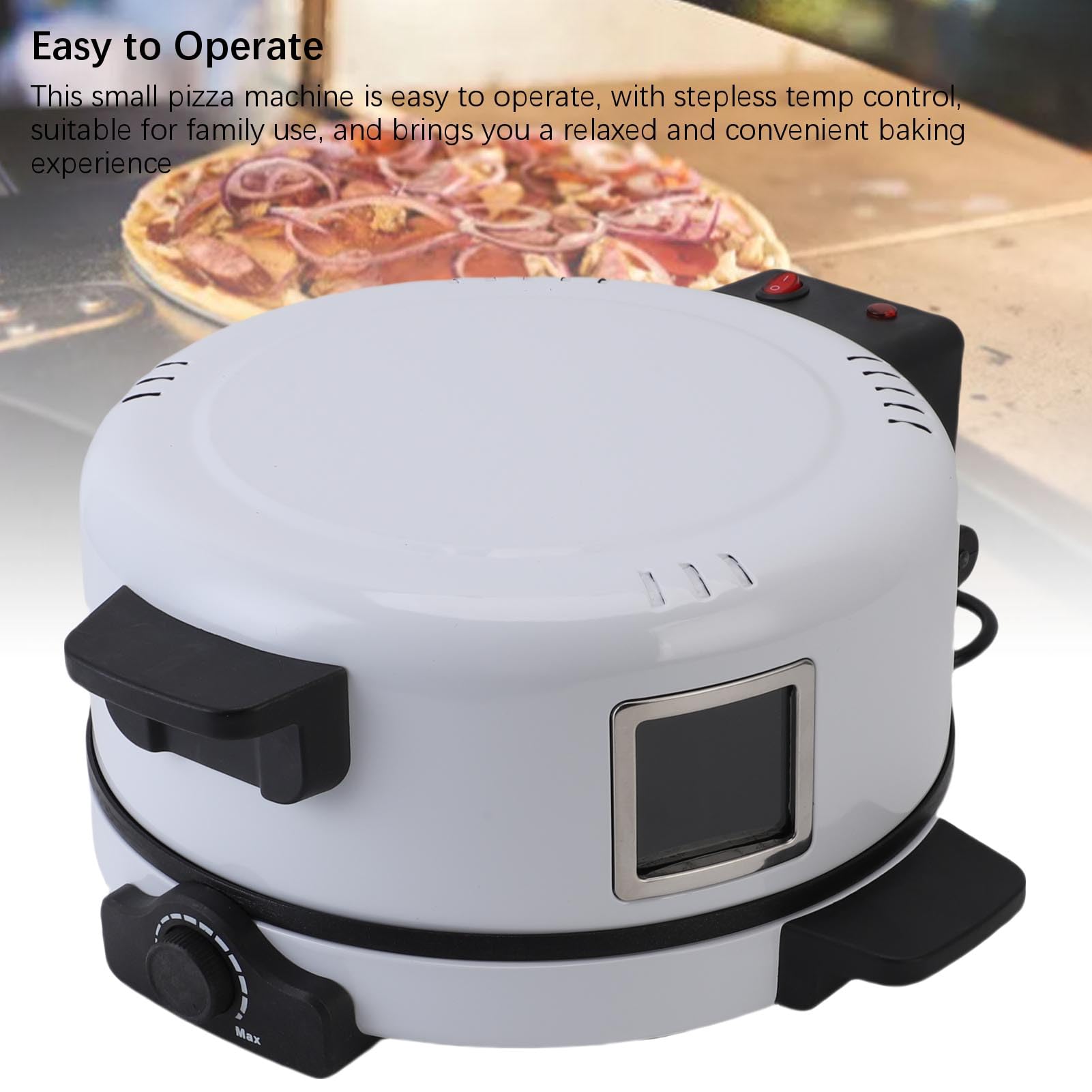 Generic Pizza Maker 2000W Calefacción Rápida Cubr Riqueza Máquina de Horno de Horno para Familia Use SUS y Material de Aleación de Aluminio (Enchufe de la UE)