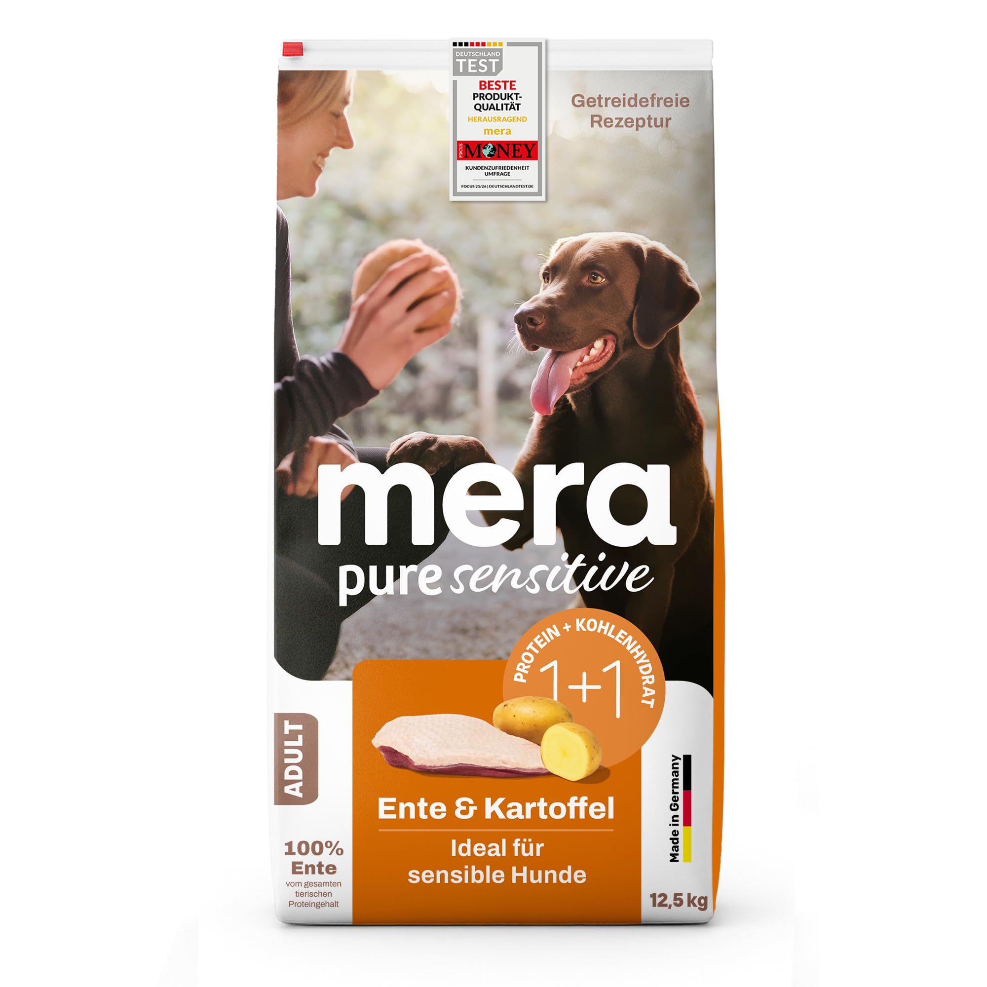 MERA Pure Sensitive Ente & Kartoffel 12,5kg Getreidefreies Hundefutter