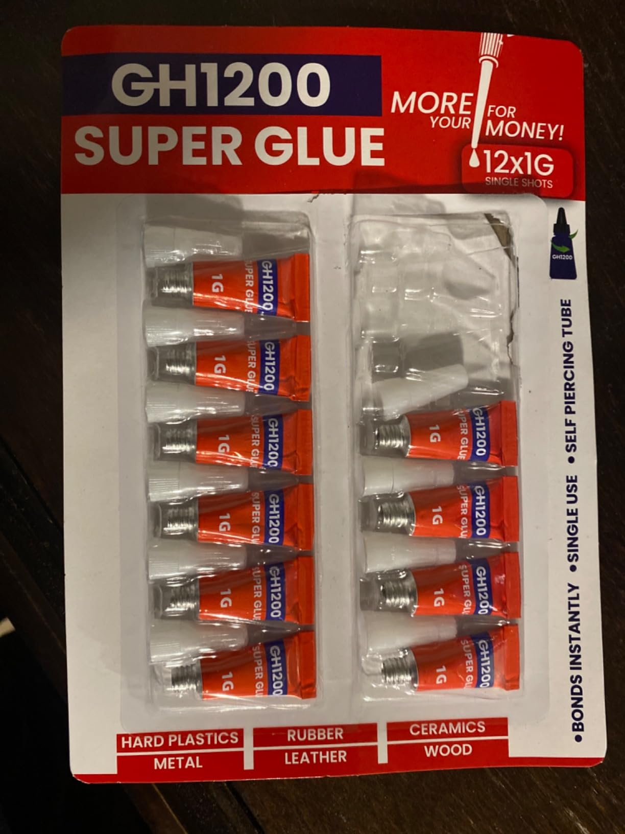 GH1200 Super Glue All Purpose 1g(12 Pack) with Pin Point Nozzle. Super ...