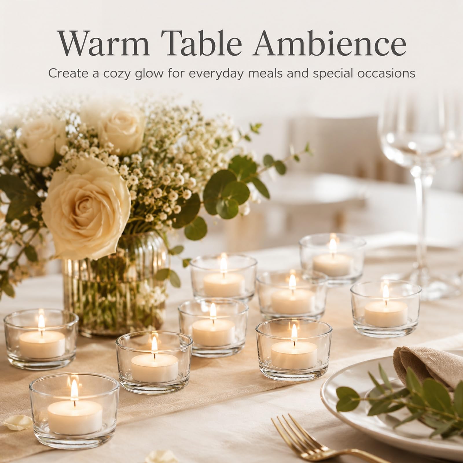 JMIATRY 48 Pezzi Mini Portacandele 47x43x26mm, Porta Candele in Vetro, Portacandele Vetro per Decorazioni Casa Catering Matrimoni