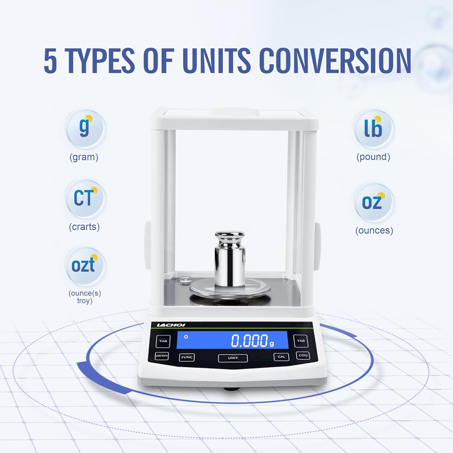 Analytical Balance 500g×0.001g Lab Scale 0.001g Accuracy High Precision Laboratory Scale with Windshield RS232 Interface Laboratory Balance (500g,1mg)
