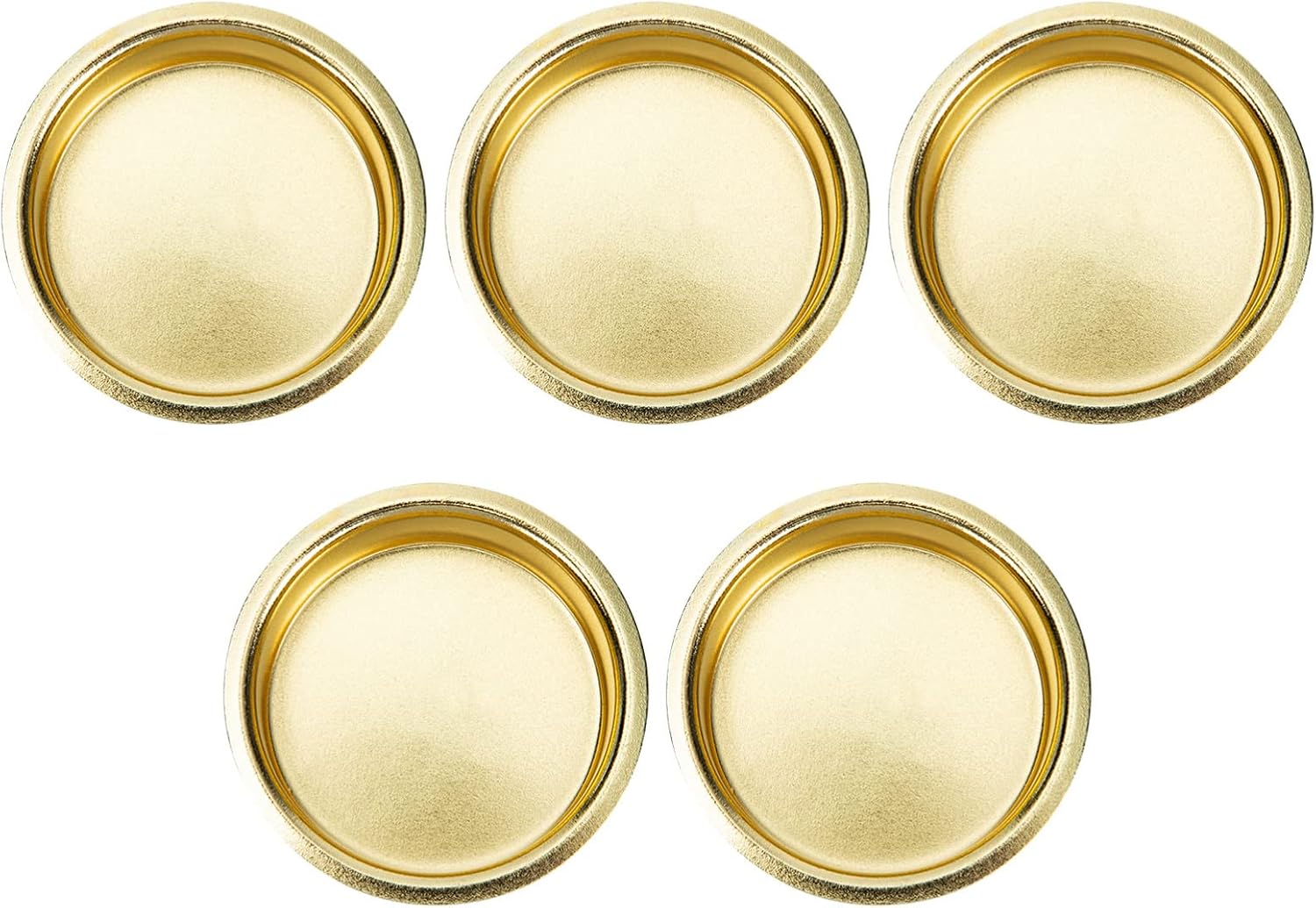 Uonlytech Wedding Table Decor 5pcs Tea Light Tins Cups, Golden Metal Tea Light Candle Holder Empty Scented Candle Cup DIY Candle Holders for Party Wedding Table Decoration Tapered Candlestick Holders