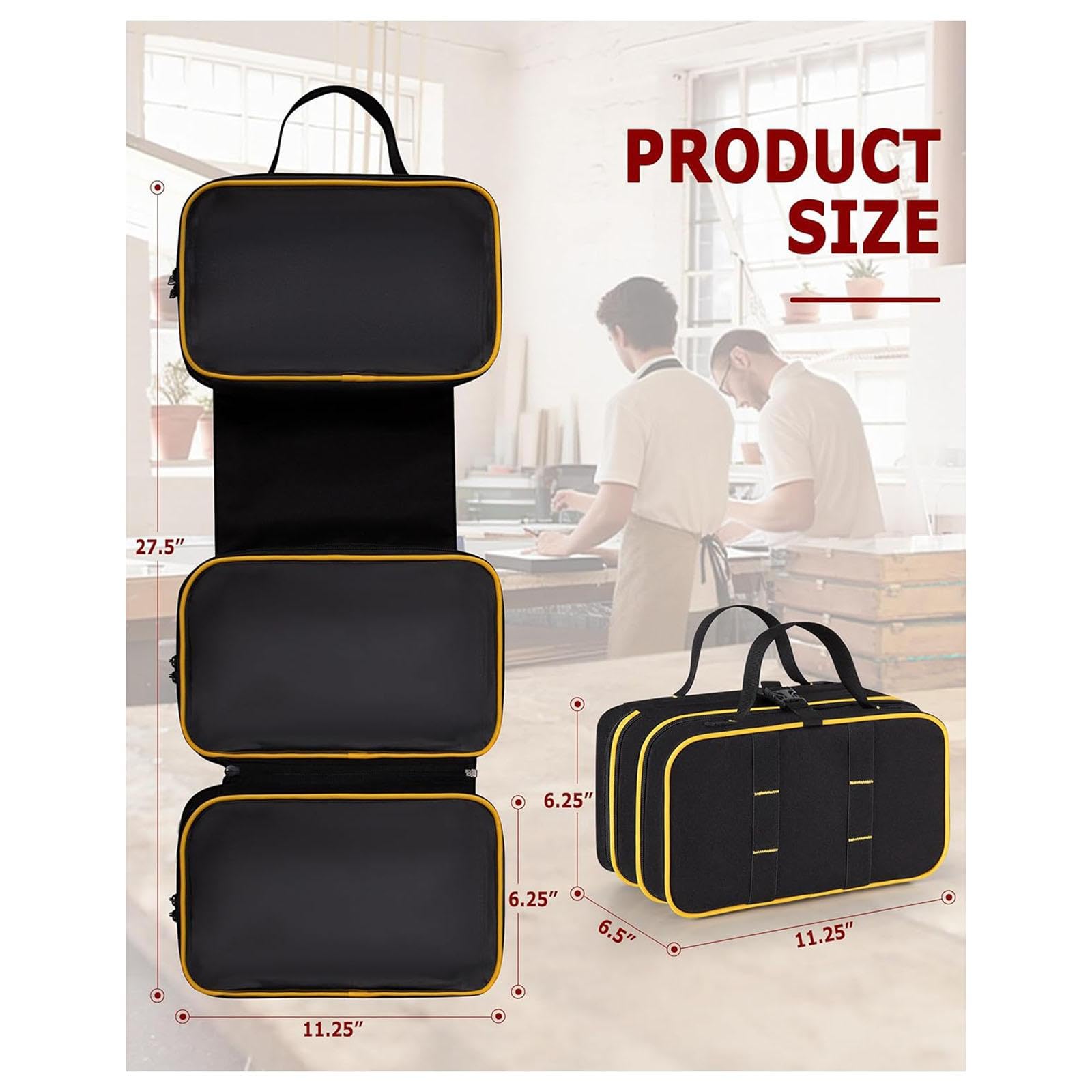 Bolsa de Herramientas Enrollable de Pliegues, Organizador de Herramientas para Electricistas (hombres)