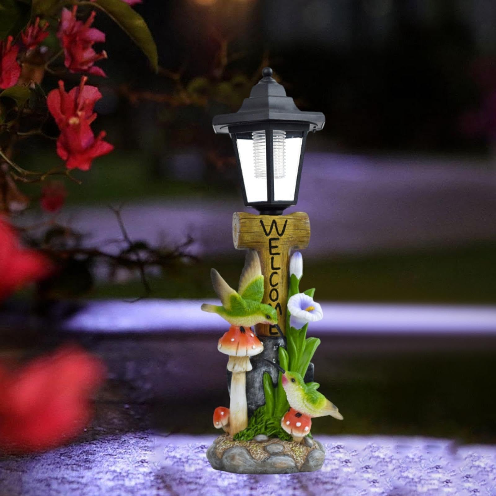 Sharplace Estatua de Jardín con Luz Solar, Estatua Decorativa para Patio, Hermosa Decoración con Energía Solar