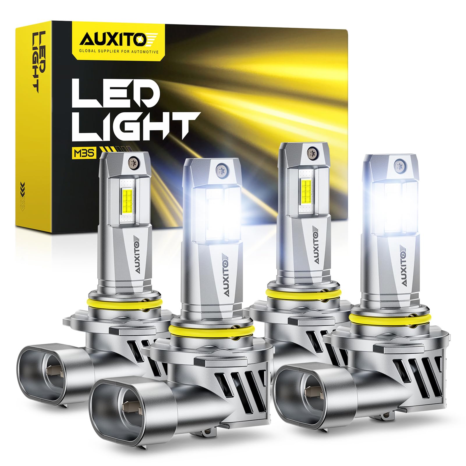 AUXITO 9005 9006 Combo Bulbs 180,000LM 6500K White, Plug and Play,4PCS