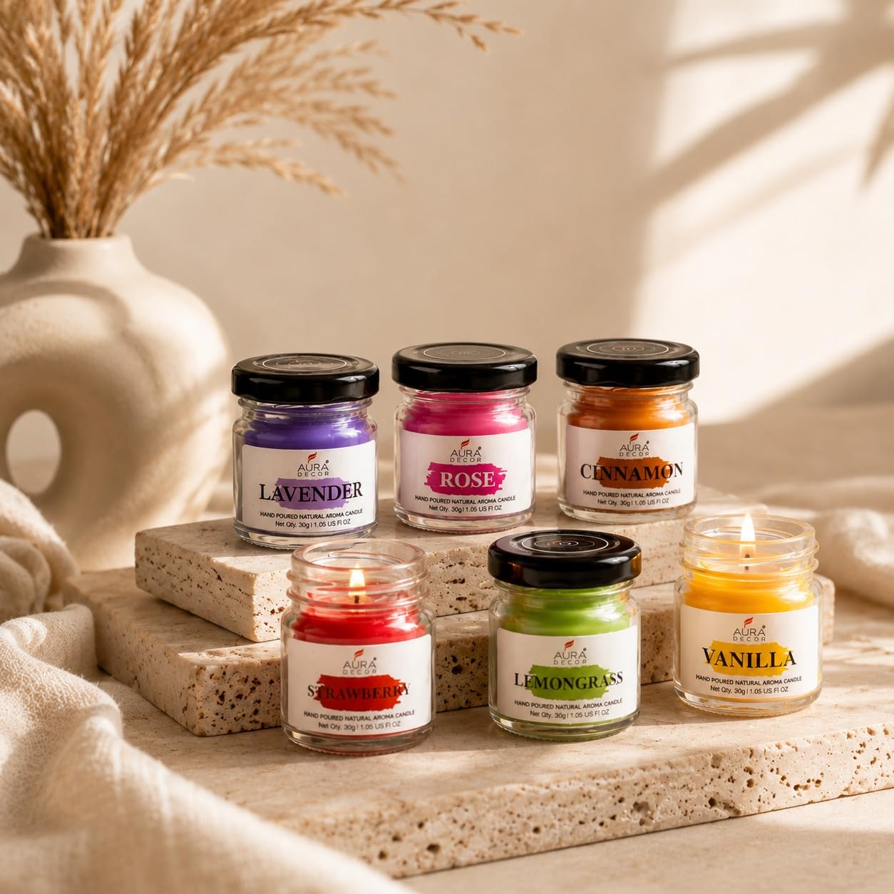 AuraDecor Fragrance Jar Candle Set