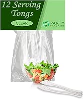 Vista 11 de PARTY BARGAINS Pinzas de plástico para servir de 8.5 pulgadas, paquete de 6, pinzas de plástico transparente de alta calidad y resistentes