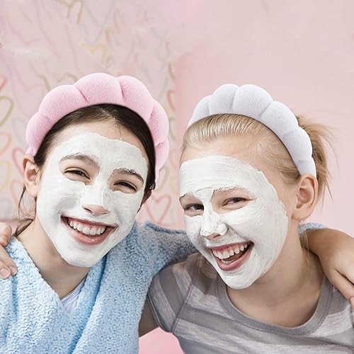 Miniatura 2 de WHAVEL Paquete de 3 diademas de spa para el cuidado de la piel, diadema de maquillaje, diadema de esponja de tela de rizo, diadema para lavado de