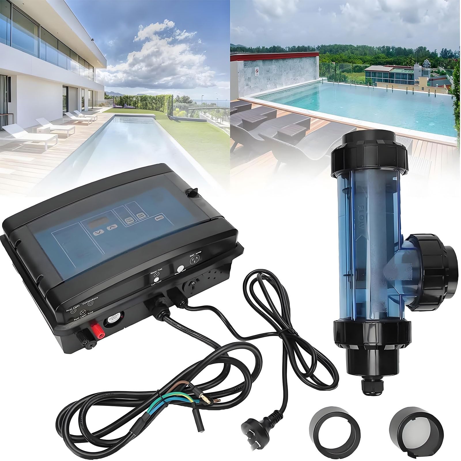 Clorador De Sal para Piscinas, Piscina De Agua con Clorador De Sal De Limpieza Automática Generador De Cloro De 5/10/15/20/30/50 G/h Rendimiento Estable para Piscinas Y Spas(50g/H)