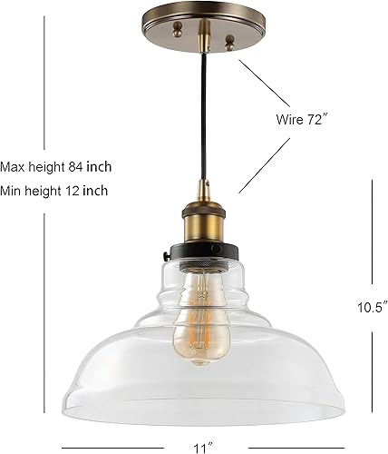 Miniatura 4 de JONATHAN Y JYL3522A Litchfield - Colgante LED de metal/vidrio de 11 pulgadas, contemporáneo, transicional, regulable, comedor, sala de estar,