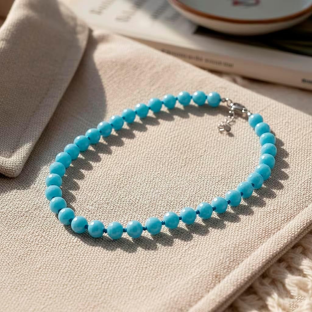 Shop LC Faceted Sleeping Beauty Color Shell Pearl Necklace 18-20 Inches in Stainless Steel