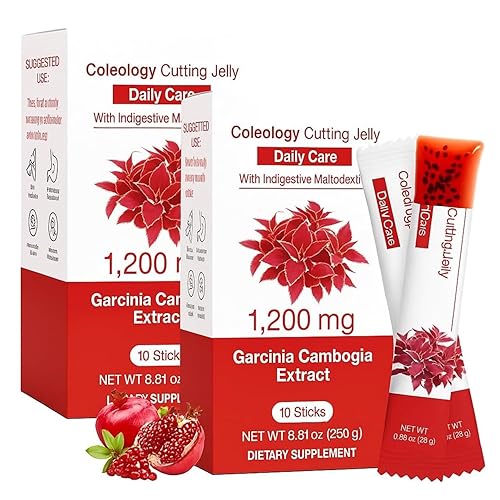 Coleology Cutting Jelly Sticks ā Cutting Jelly with Garcinia Cambogia & Chia Seeds, Pomegranate Flavor - 10 sticks,2 Boxes - 2 Boxes