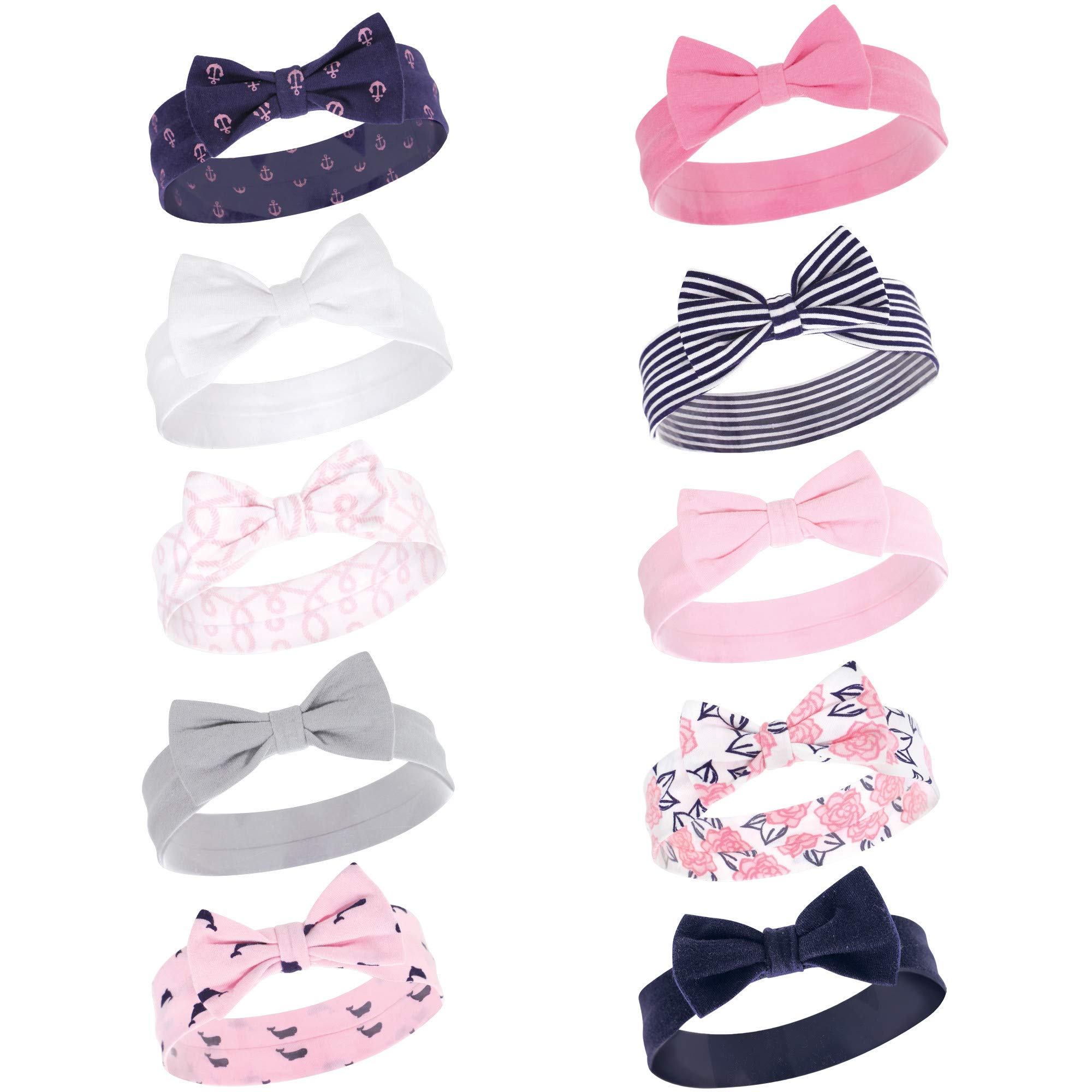 Hudson Baby Cotton and Synthetic Headbands, Size 0-24 Months