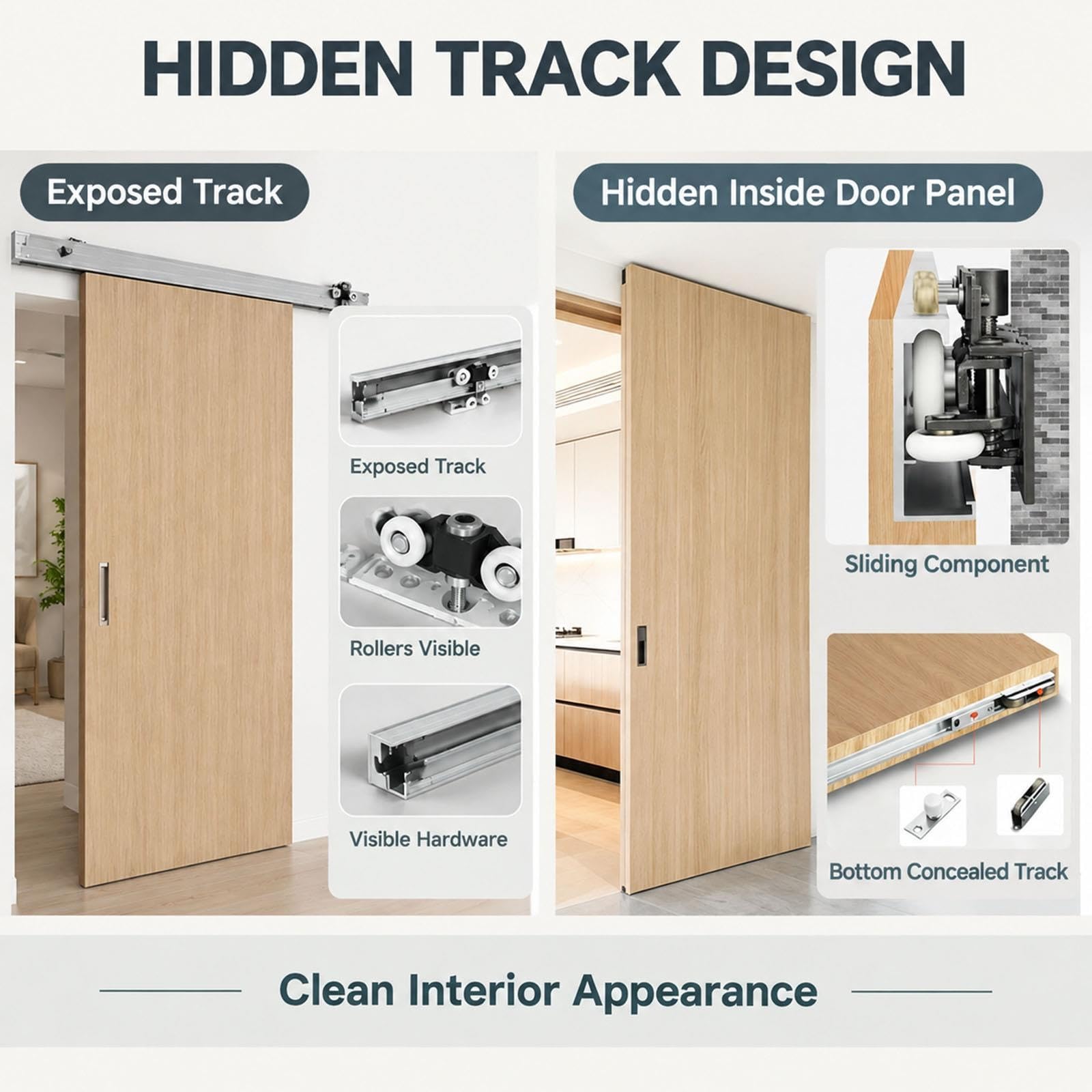 Interiores Modernos Kit Puerta Corredera Para Ahorrar Espacio